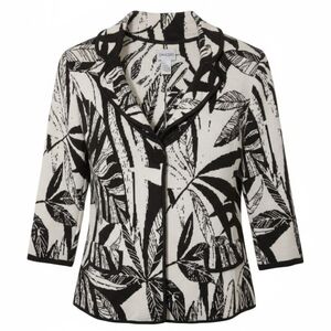 Chicos 1 Cardigan Womens Size Medium Silk Cotton Tropical Brown Knit Sweater